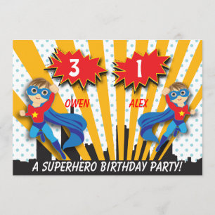 Invitation Anniversaire de super héros de garçons