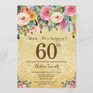 Invitation Anniversaire de surprise florale de parties