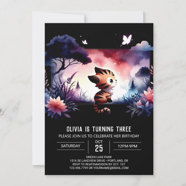 Invitation Anniversaire de Sweet Little Tiger (Devant)