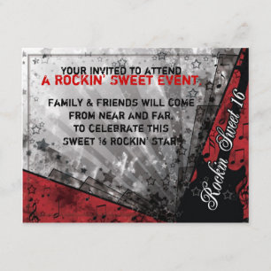 Invitation Anniversaire de sweet sixteen de Rockin