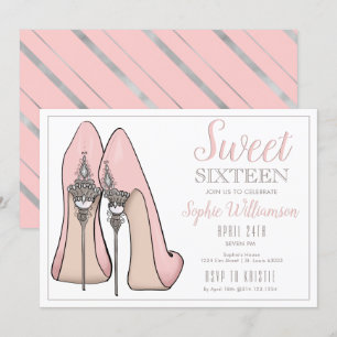 Invitation Anniversaire de talons hauts de sweet sixteen