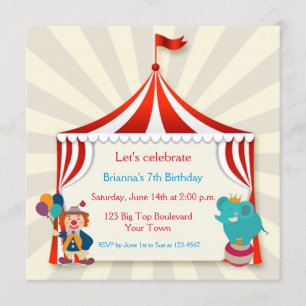 Invitation Anniversaire de tente de cirque