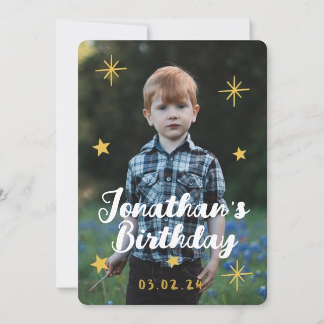 Invitation Anniversaire de Tiger Cute Photo Custom (Devant)