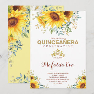 Invitation Anniversaire de tournesols de jardin de