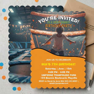 Invitation anniversaire de trampoline modifiable