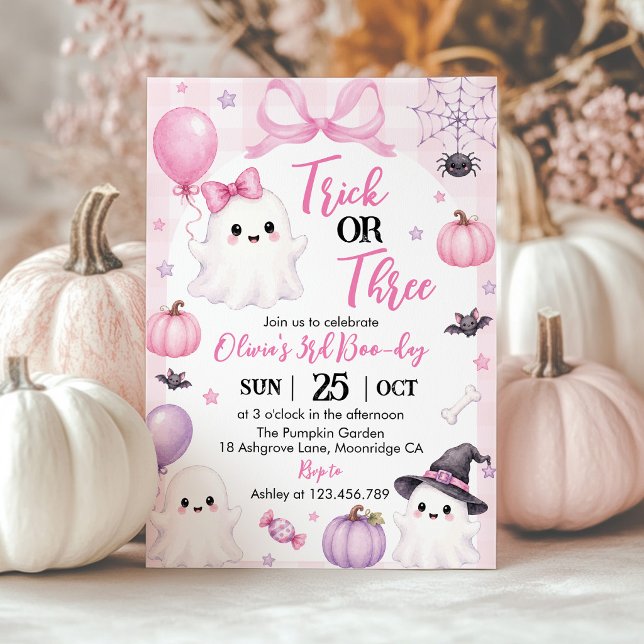 Invitation Anniversaire de Trois ans Halloween Trick or Three (Créateur téléchargé)