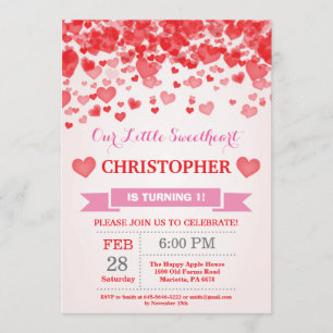 Invitation Anniversaire de Valentine notre petit amoureux