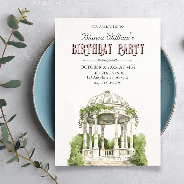 Invitation Anniversaire de verdure de jardin (Créateur téléchargé)