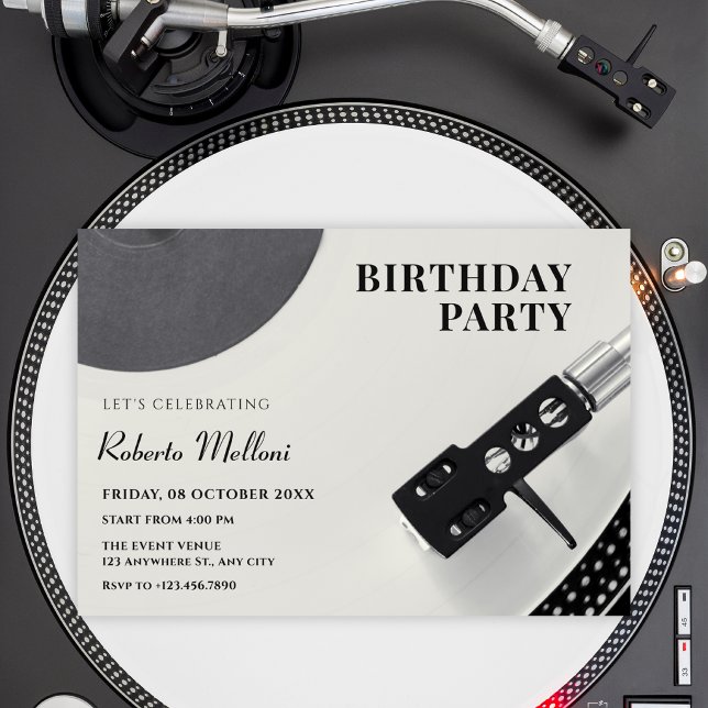 Invitation Anniversaire de vinyle (Créateur téléchargé)