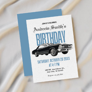 Invitation Anniversaire de voiture Classic Retro