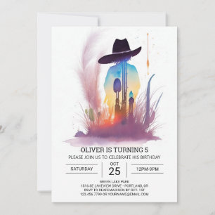 Invitation Anniversaire de Western Rodeo Cowboy