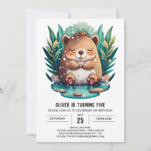 Invitation Anniversaire de Whimsy Capybara