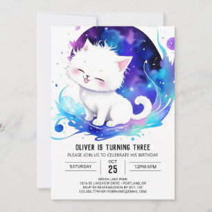 Invitation Anniversaire de Whimsy Chat Moderne