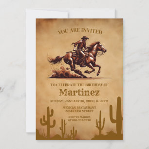 Invitation Anniversaire de Wild West Cowboy