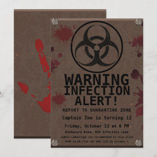 Invitation Anniversaire de Zombie Apocalypse   Bioaléa d'Hall