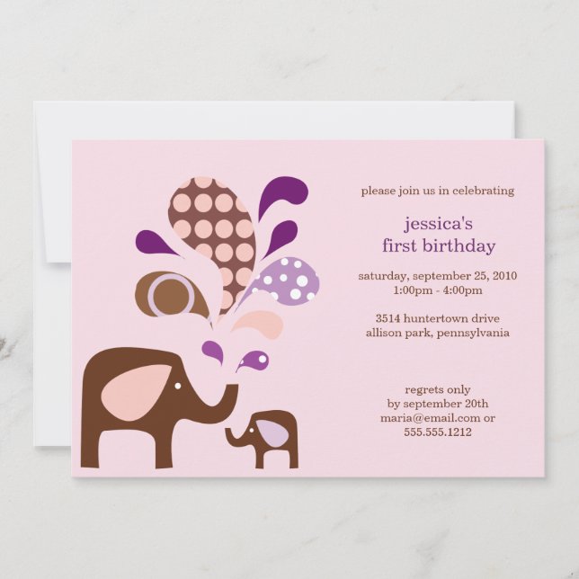 Invitation anniversaire d'elefun (Devant)