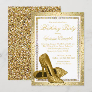 Invitation Anniversaire d'élégant chaussure à talon haut en o