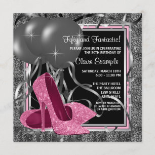 Invitation Anniversaire d'Elegant rose High Heels