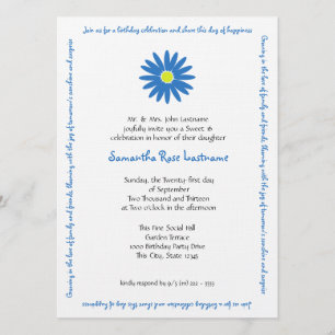 Invitation Anniversaire délicieux Message de la marguerite do