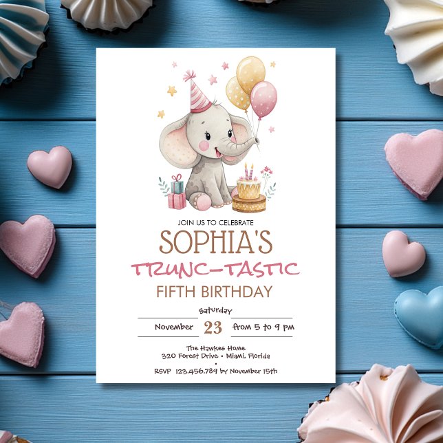 Invitation Anniversaire d'enfants éléphant-tastique (Créateur téléchargé)