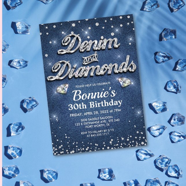 Invitation Anniversaire Denim et Diamants  (Créateur téléchargé)