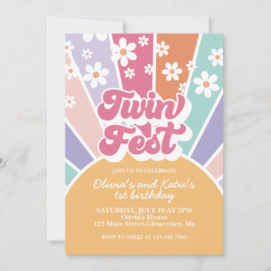 Invitation Anniversaire des 1 an de Twin Fest Rainbow Sunshin