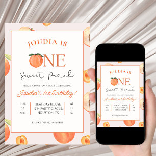 Invitation Anniversaire des 1 an d'enfants aux couleurs orang