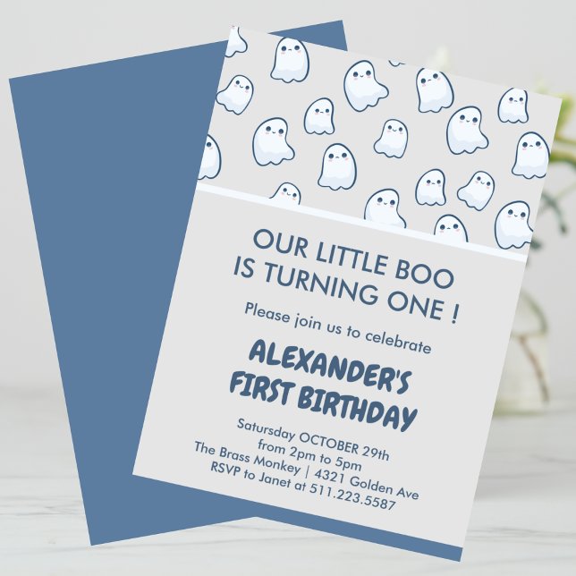 Invitation Anniversaire des 1 an Halloween décoration effraya (Halloween-1st-birthday-spooktacular-cute-invitation-1)