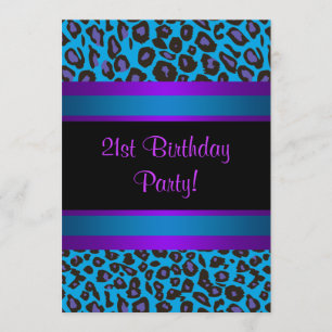 Invitation Anniversaire des 21 ans d'une femme avec Léopard R