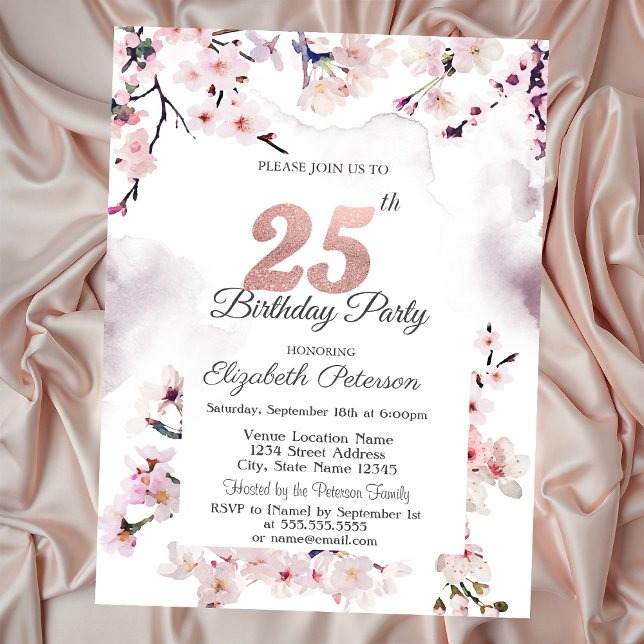 Invitation Anniversaire des 25 ans de Cherry Blossom (Créateur téléchargé)