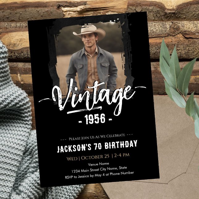 Invitation Anniversaire des 70 ans Vintage (Créateur téléchargé)