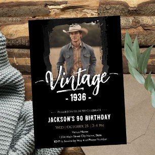 Invitation Anniversaire des 90 ans de style rétro