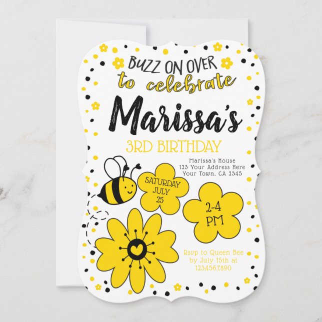 Invitation Anniversaire des abeilles (Devant)