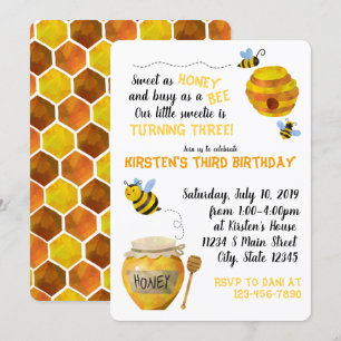 Invitation Anniversaire des abeilles de miel