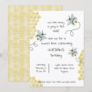 Invitation Anniversaire des abeilles de miel - Neutre selon l