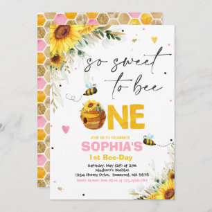 Invitation Anniversaire des abeilles Sunflower Honey Bee Birt