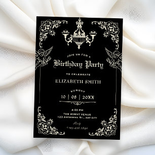 Invitation anniversaire des anges de l'arche gothique vintage