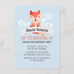 Invitation Anniversaire des animaux de la forêt de Little Fox
