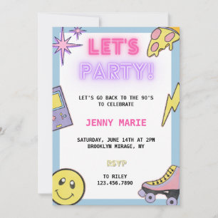 Invitation anniversaire des années 90/2000