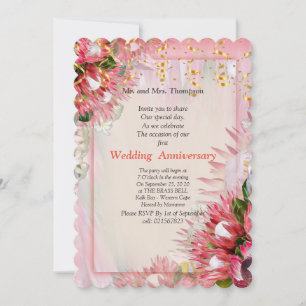 Invitation Anniversaire des Bouquets de fleurs Fuchsia King