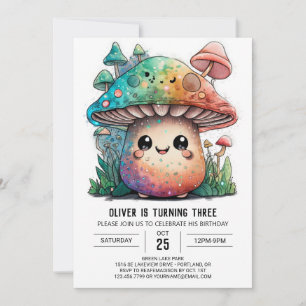 Invitation Anniversaire des champignons des bois