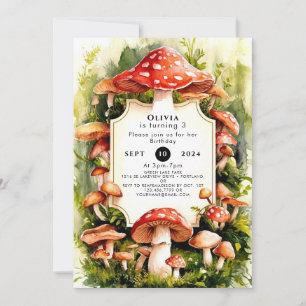 Invitation Anniversaire des champignons magiques Woods