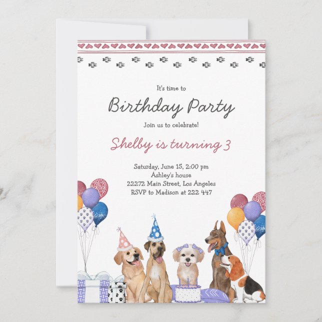 Invitation Anniversaire des chiots (Devant)