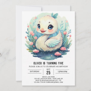 Invitation Anniversaire des cygnes du lac Cute