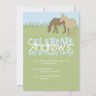 Invitation Anniversaire des deux chevaux Brown