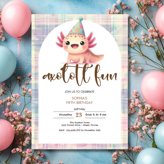 Invitation Anniversaire des enfants Axolotl (Créateur téléchargé)