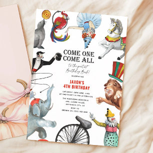 Invitation Anniversaire des enfants de cirque vintage