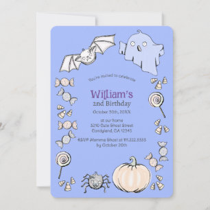 Invitation Anniversaire des enfants d'Halloween de doux doux