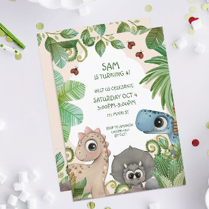 Invitation Anniversaire des enfants dinosaures Dino