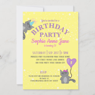 Invitation Anniversaire des enfants Jaune